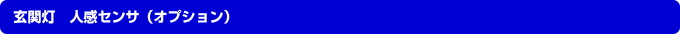 玄関灯　人感センサ（オプション）