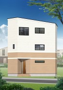 ～外観予想パース～
・計画段階の図面を描いたイメージ図です。また今後予告なく変更になる場合がございます。
シンプルでありながら、心地よい調和を感じさせる住まい
